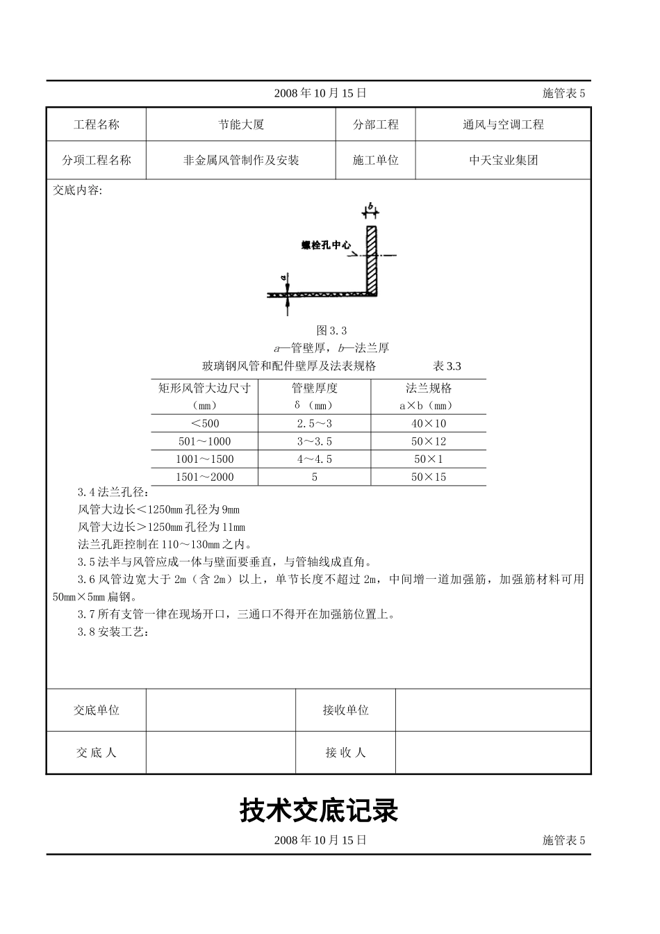 非金属风管制作及安装施工交底记录_第2页