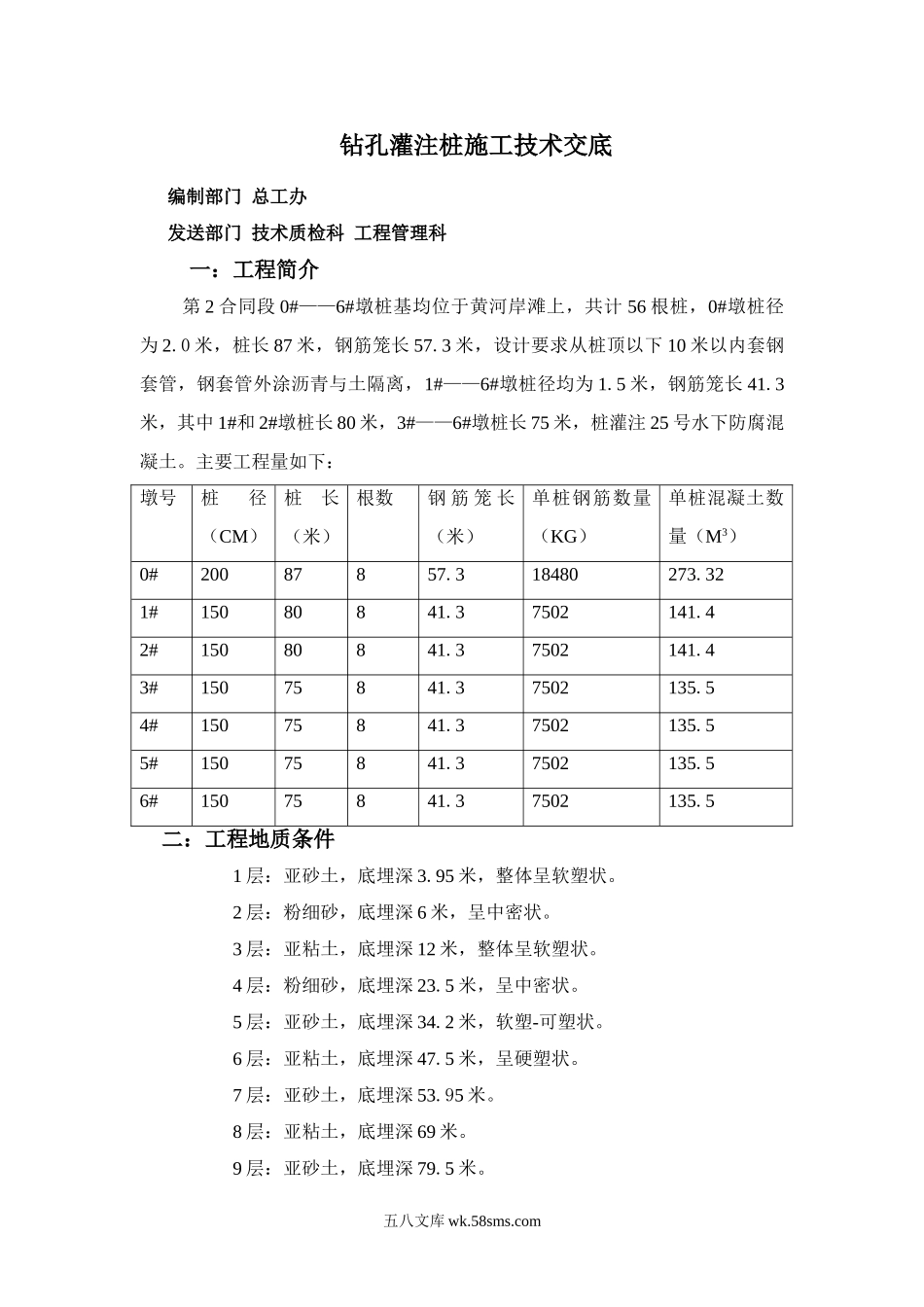 某大桥工程钻孔灌注桩施工技术交底_第1页