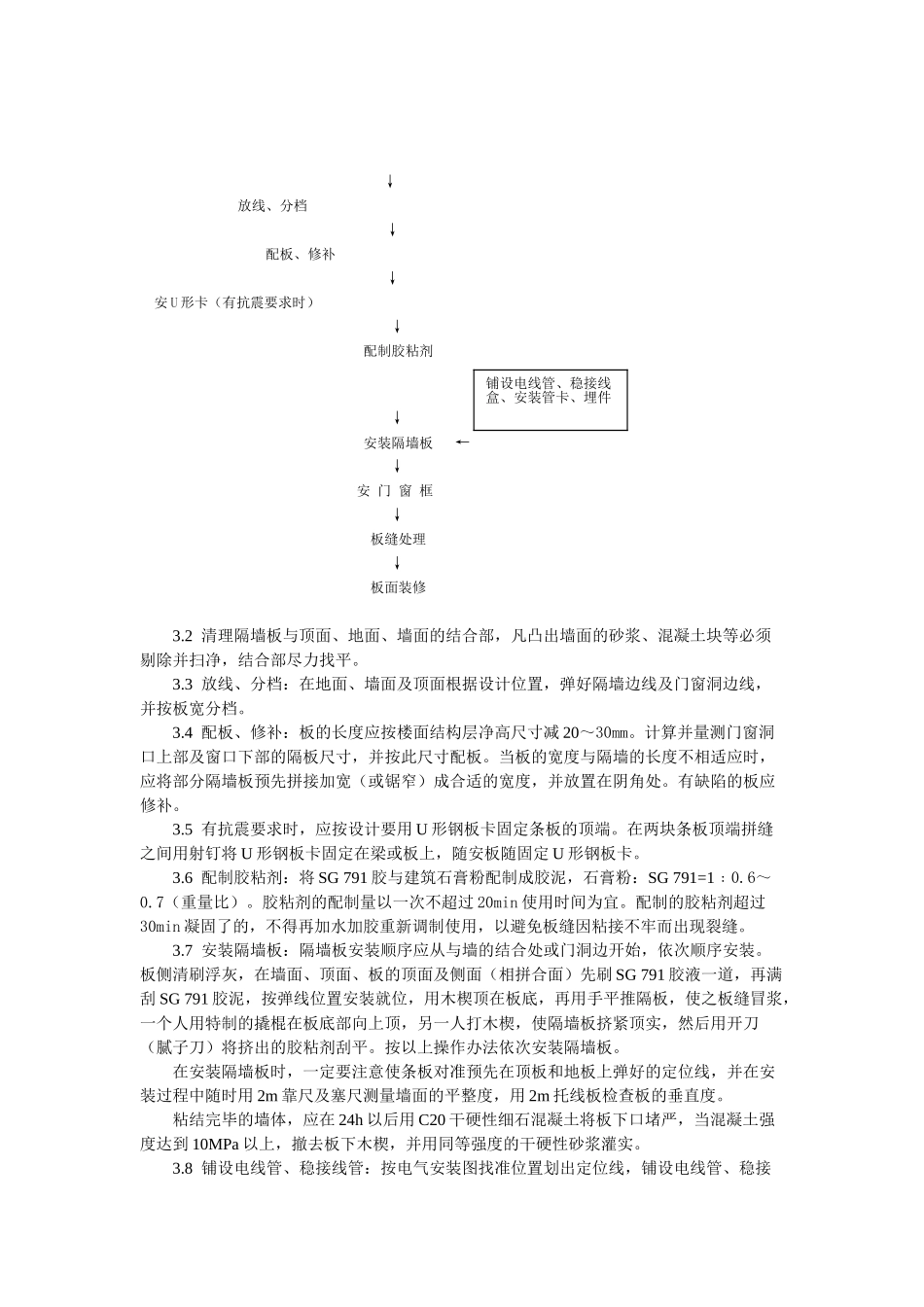 增强石膏空心条板隔墙施工工艺标准_第2页