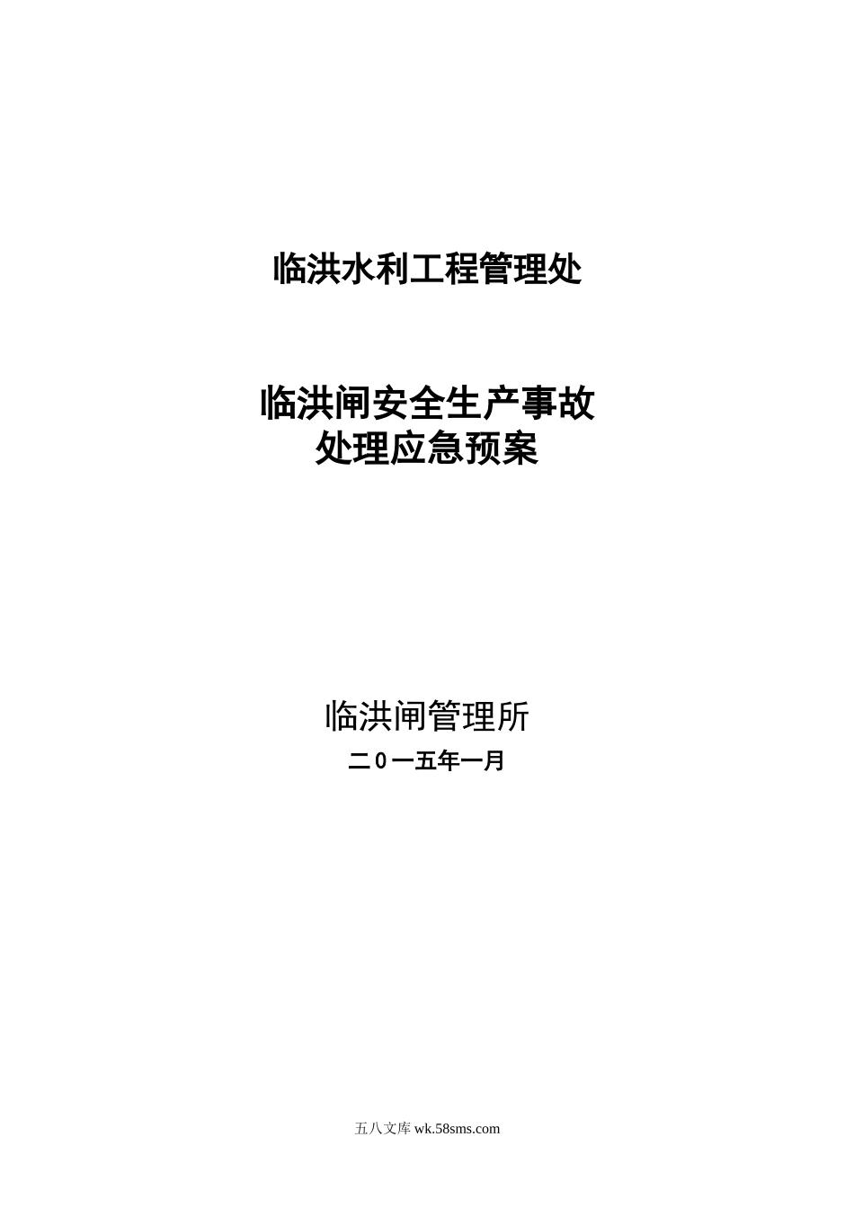 临洪闸安全生产事故处理应急预案_第1页