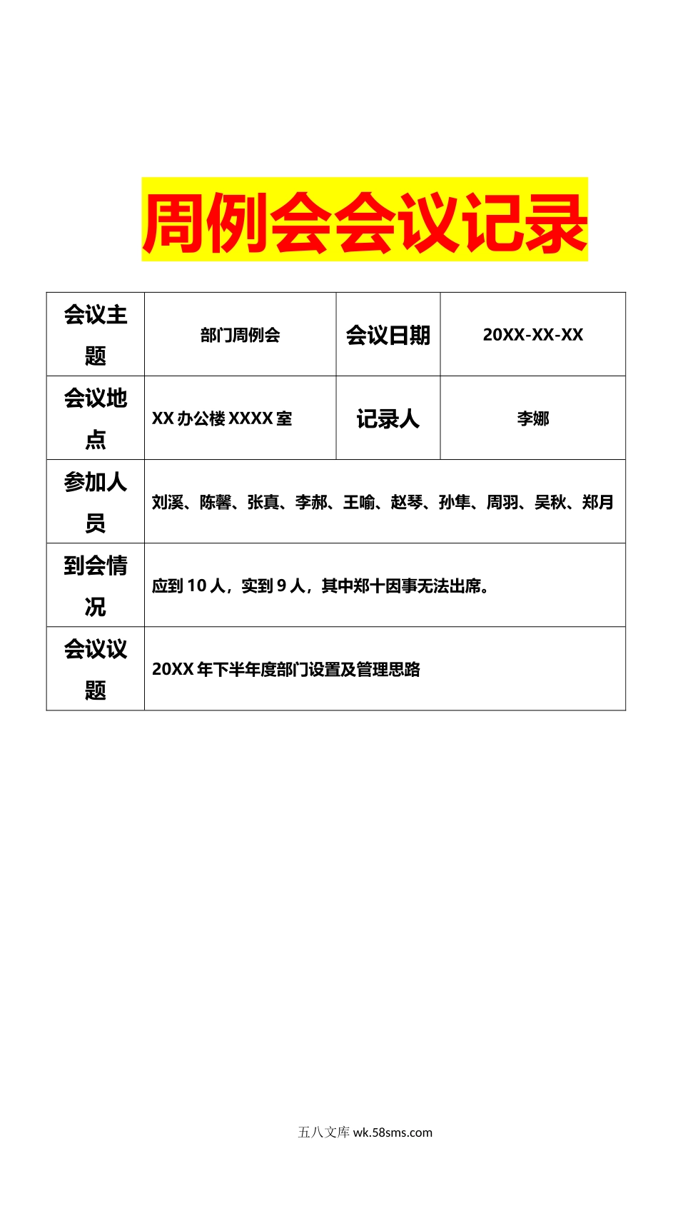 263周例会会议记录_第1页