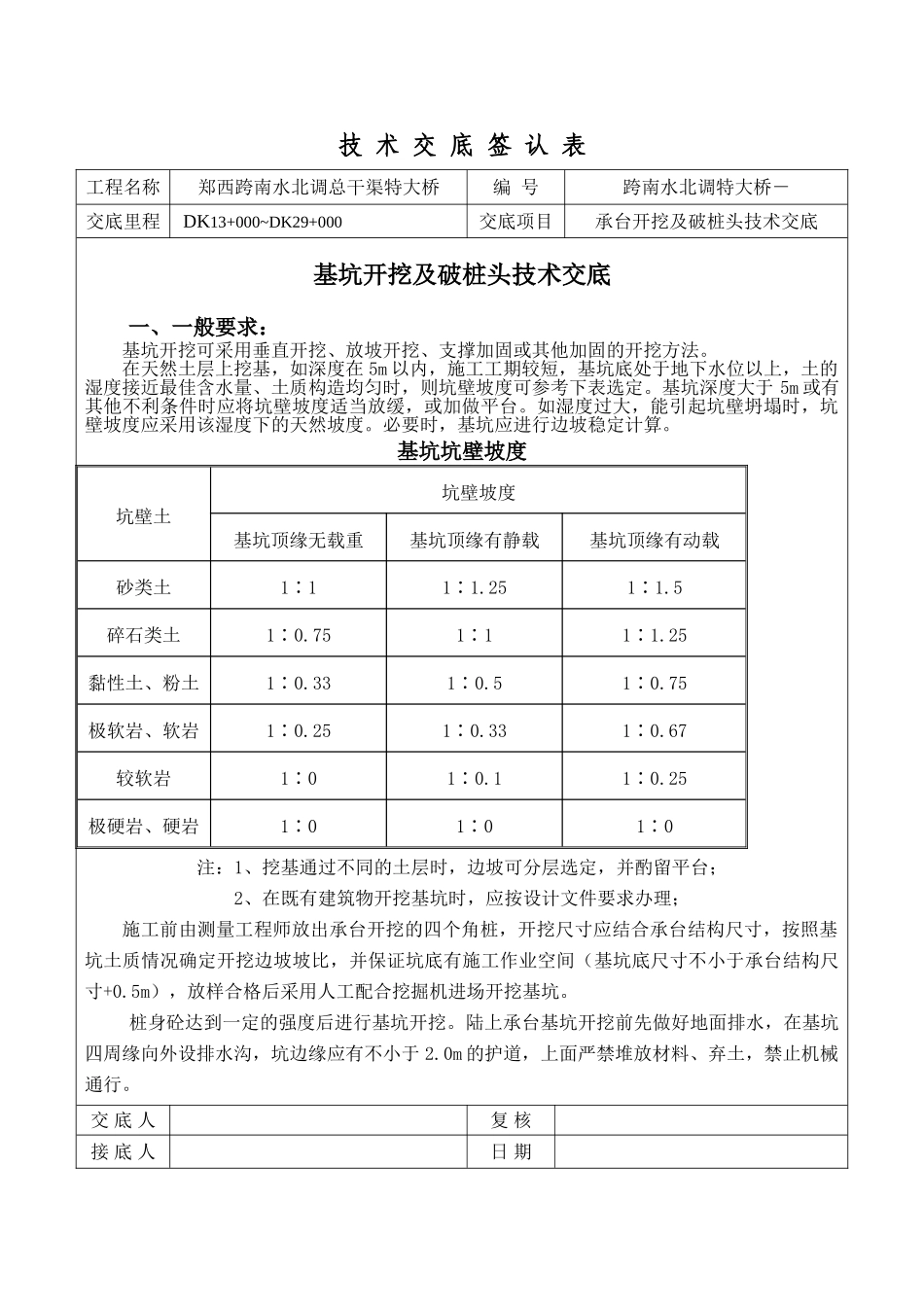 特大桥承台开挖及破桩头技术交底_第2页