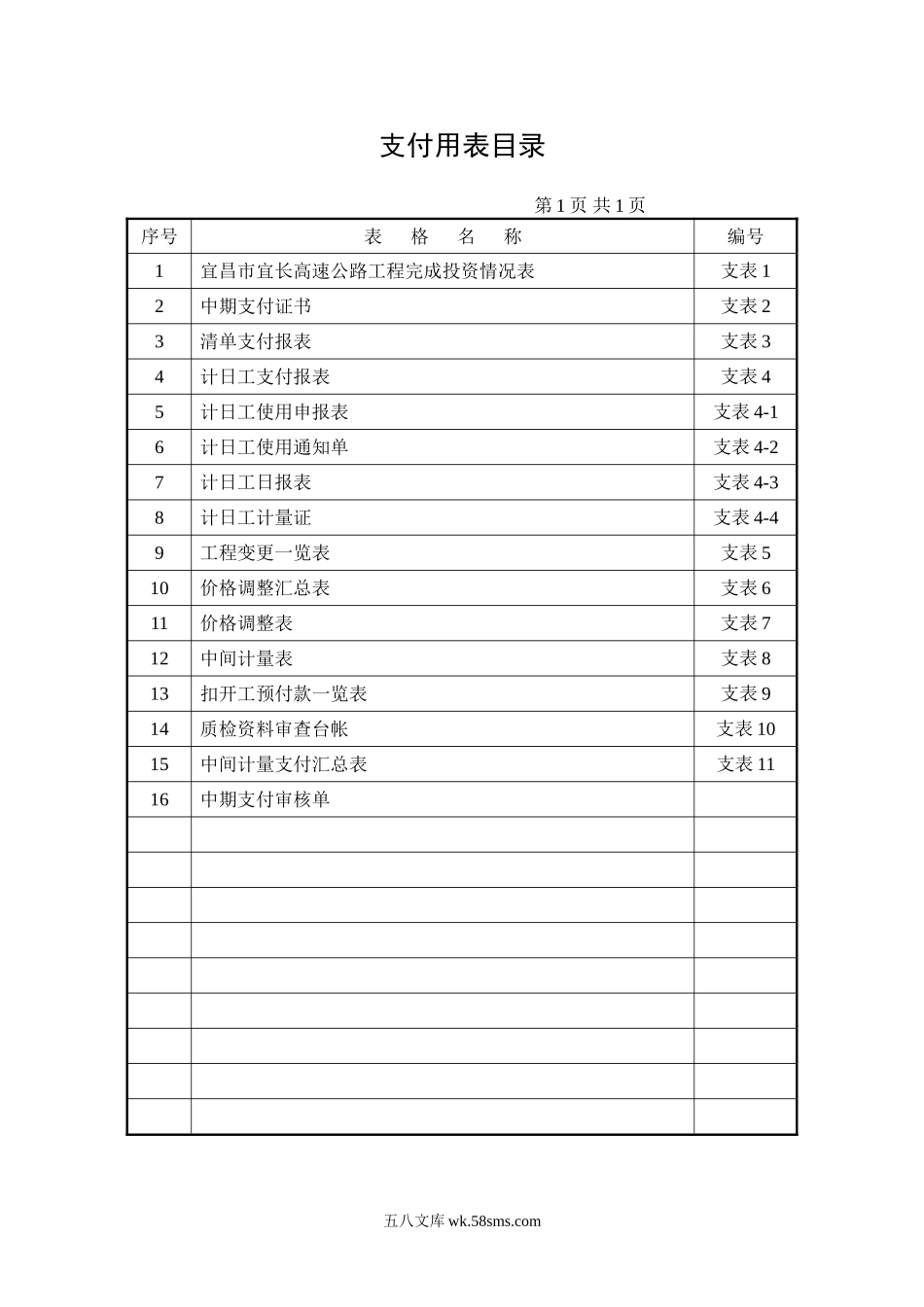 支付用表目录_第1页