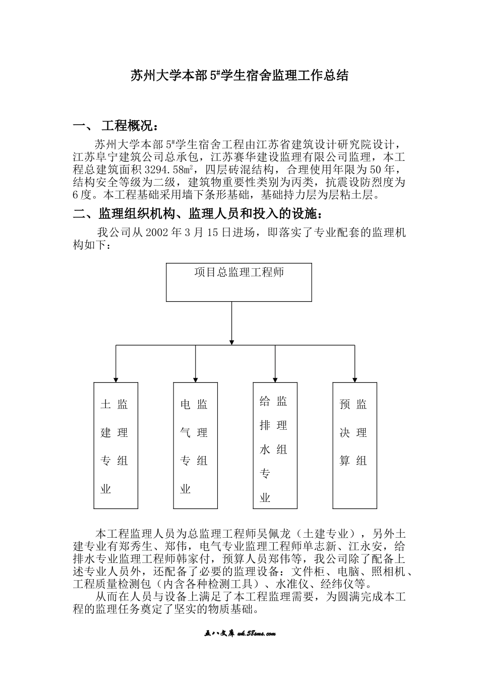 5号学生宿舍监理工作总结_第1页