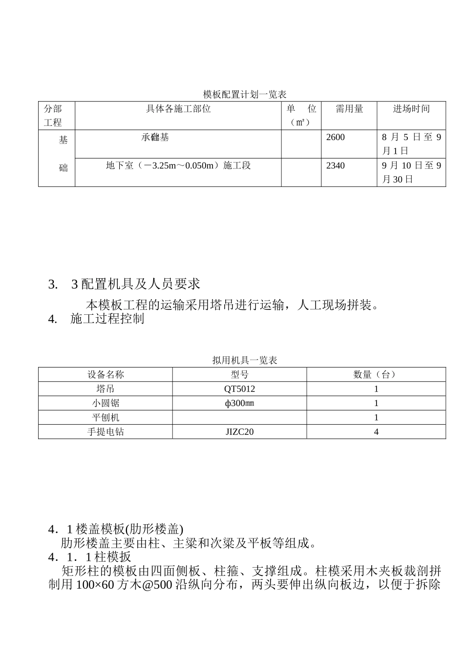 模板施工方案（0.00以下）_第2页