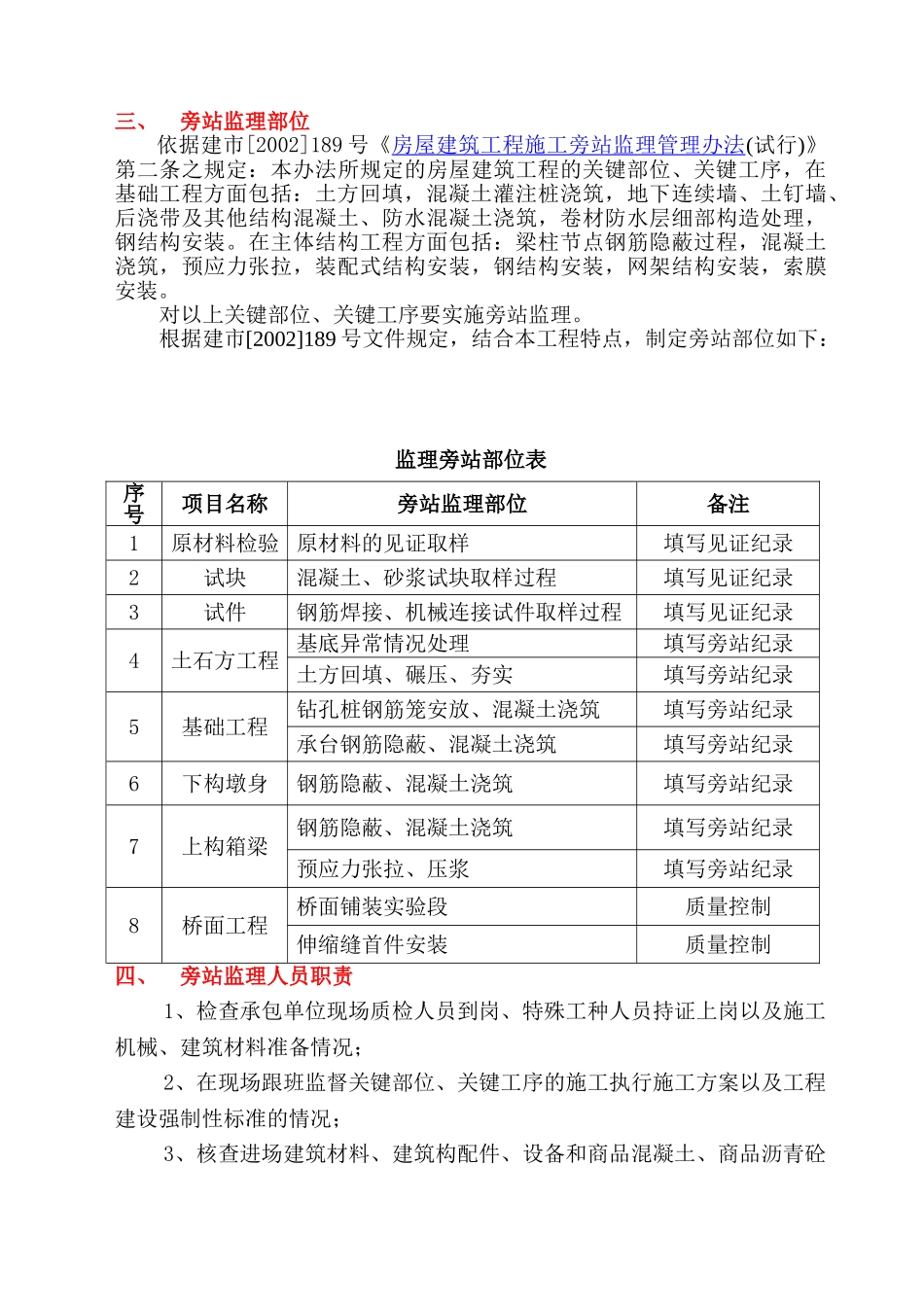 武汉市武咸公路改造工程旁站监理实施细则_第3页