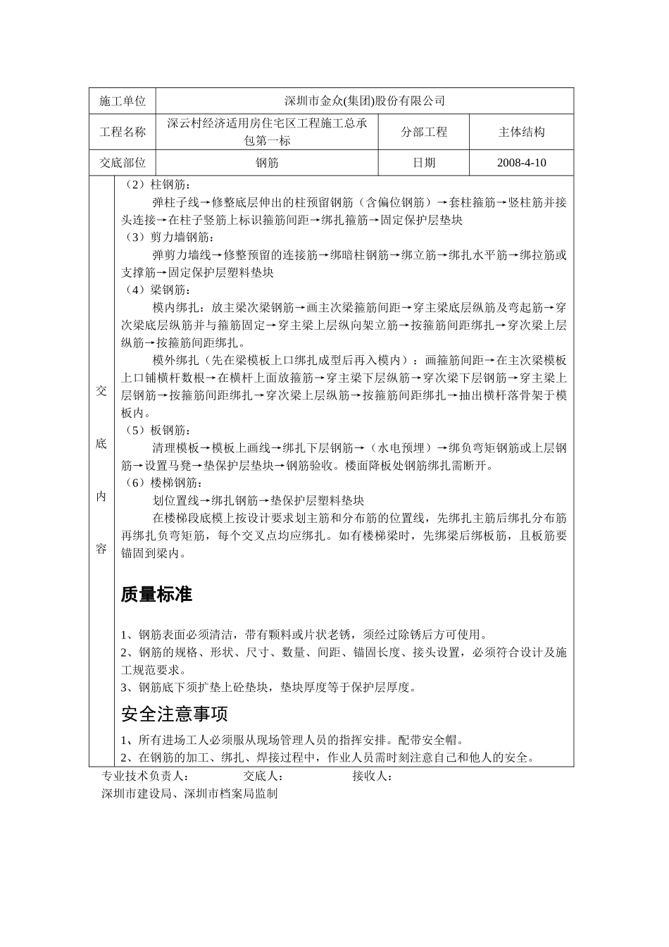 钢筋加工、安装分项工程质量技术交底_第2页