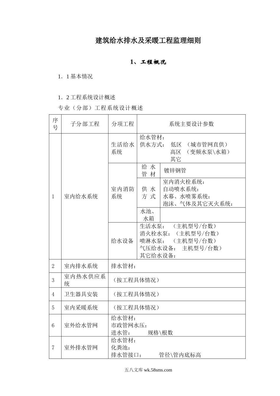 建筑给水排水及采暖工程监理细则_第1页