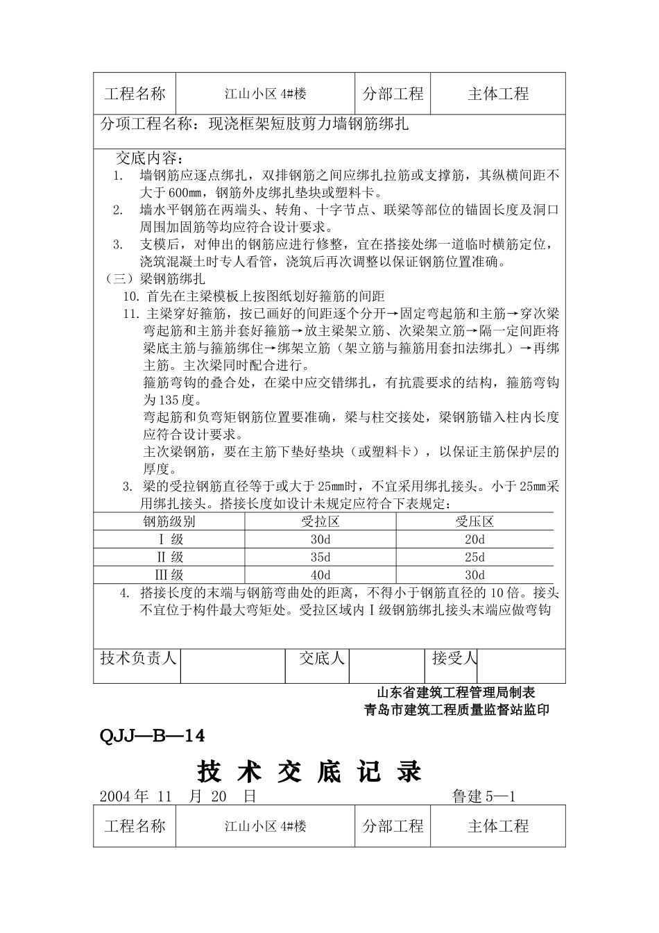 某小区现浇框架短肢剪力墙钢筋绑扎工程技术交底_第3页