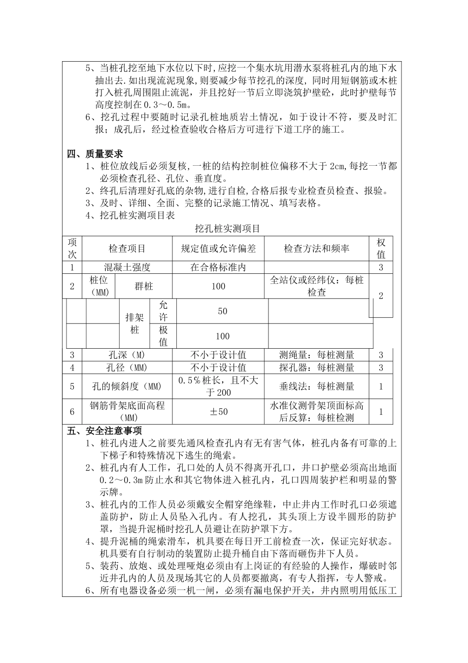 某大桥人工挖孔桩施工技术交底书_第2页