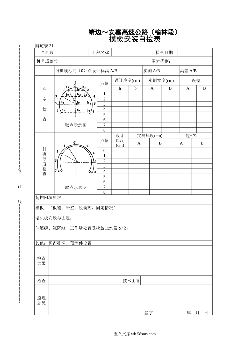 21    模板安装自检表_第1页