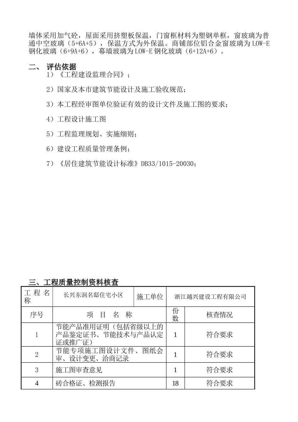 东润名邸住宅小区节能分部工程质量监理评估报告_第2页