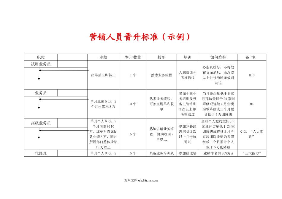 营销人员晋升标准（示例）_第1页