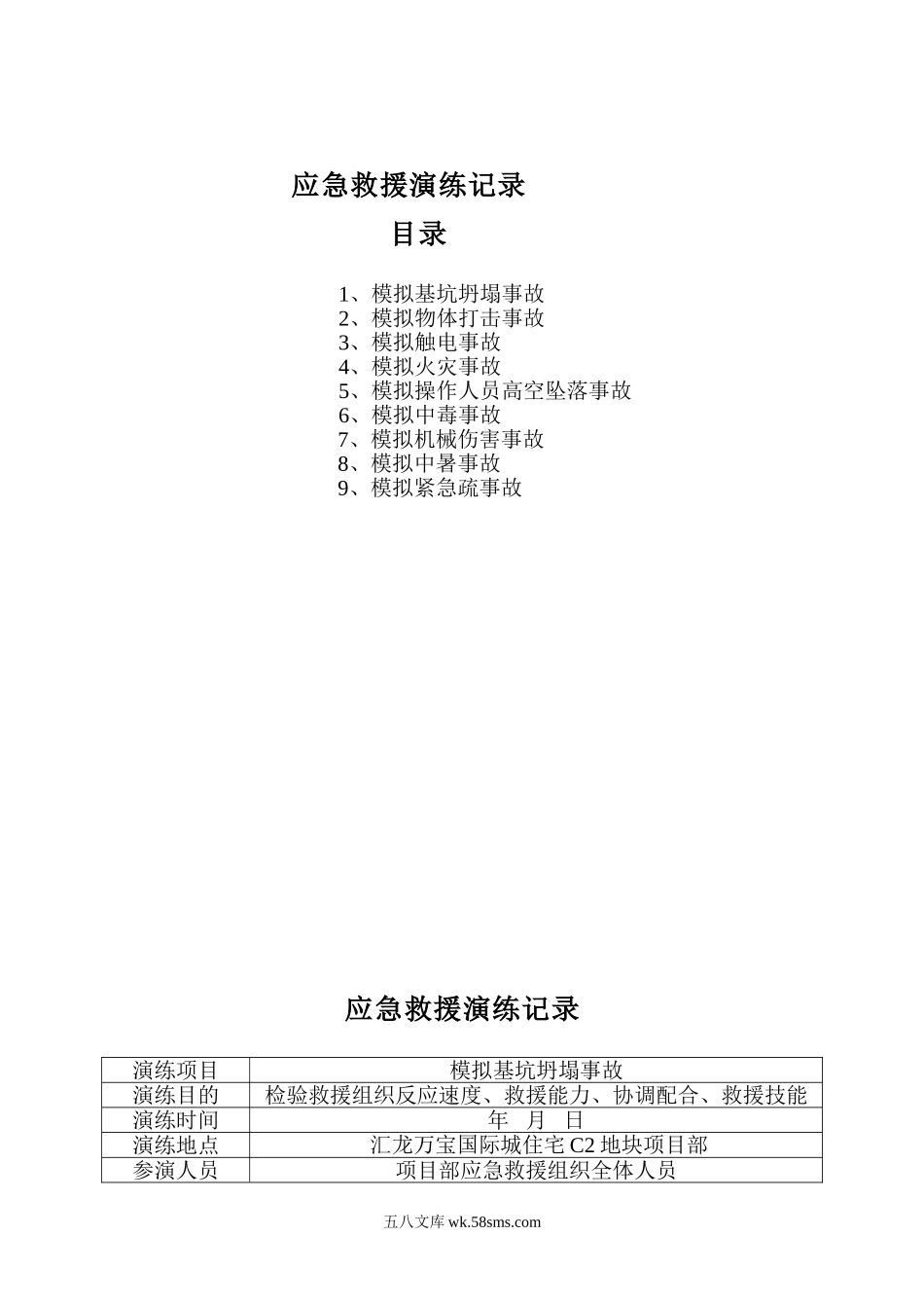 建筑工程各项应急救援演练记录_第2页