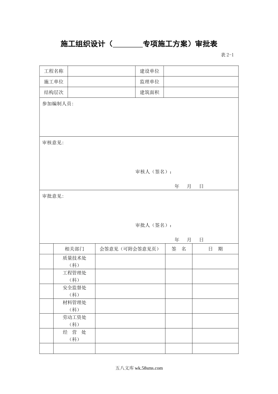 施工组织设计（        专项施工方案）审批表_第1页