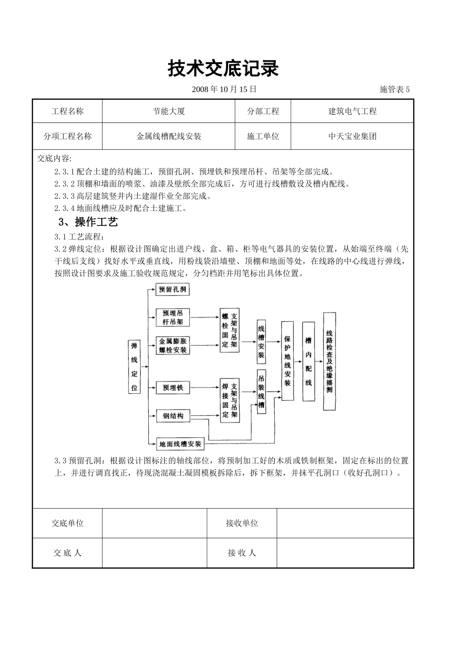 金属线槽配线安装交底记录_第2页