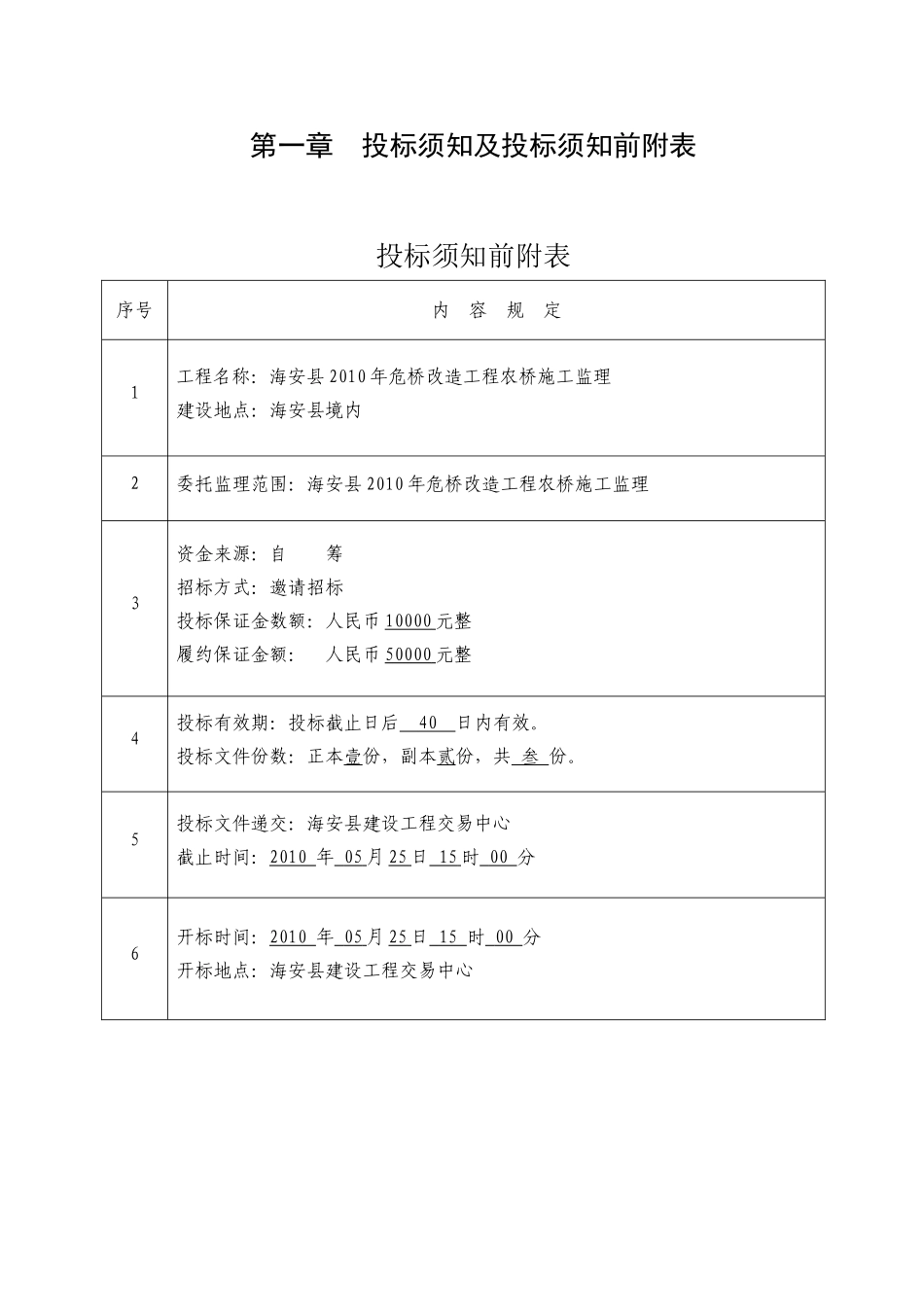 海安县2010年危桥改造工程农桥施工监理_第3页