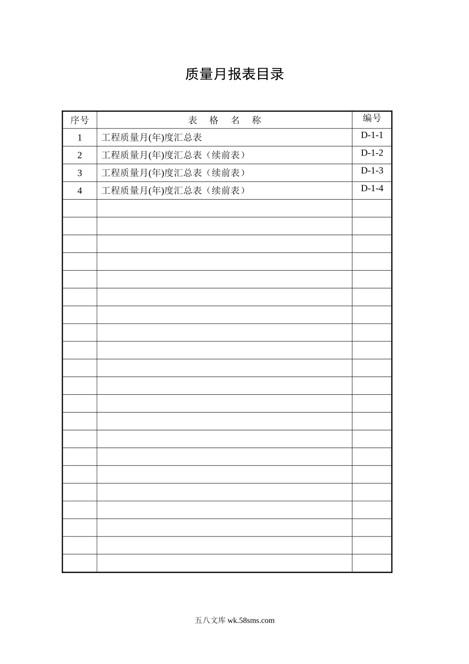 试验检测汇总表目录_第1页