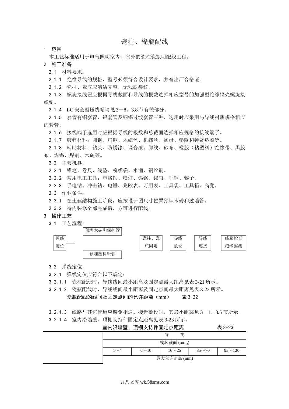 010瓷柱、瓷瓶配线工艺_第1页