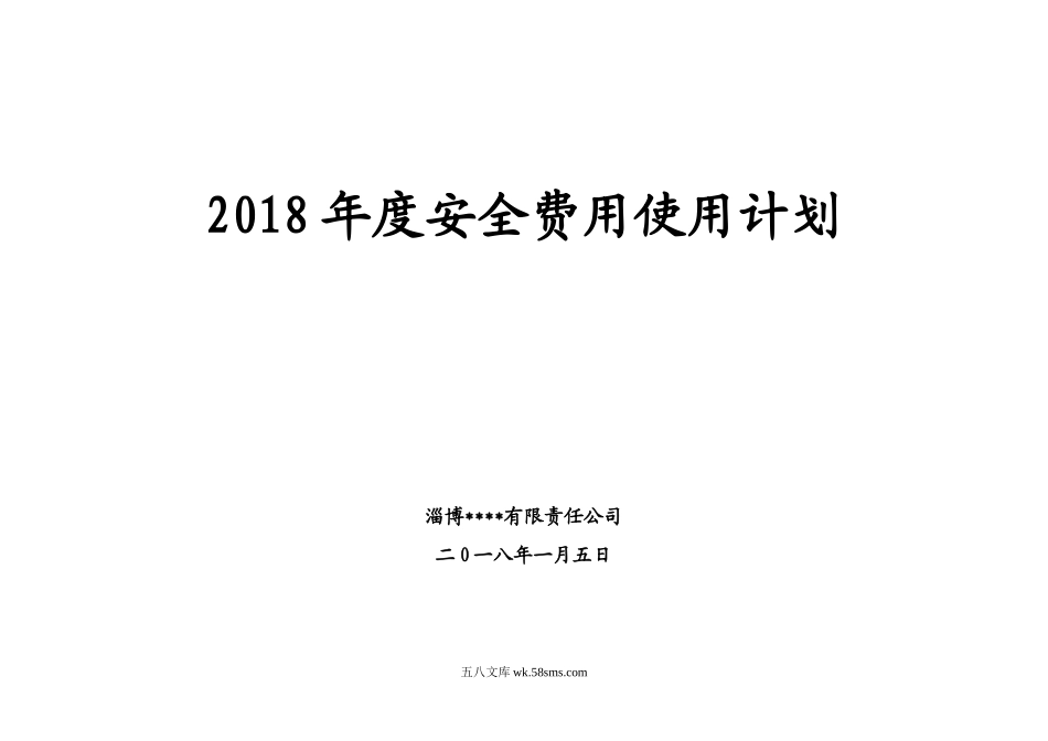 2018年安全投入计划_第1页