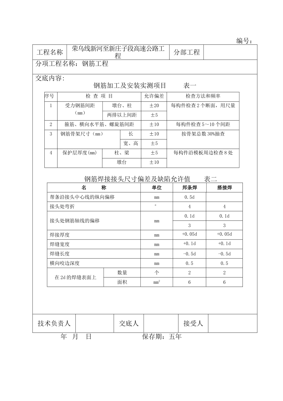 高速公路钢筋工程技术交底_第2页