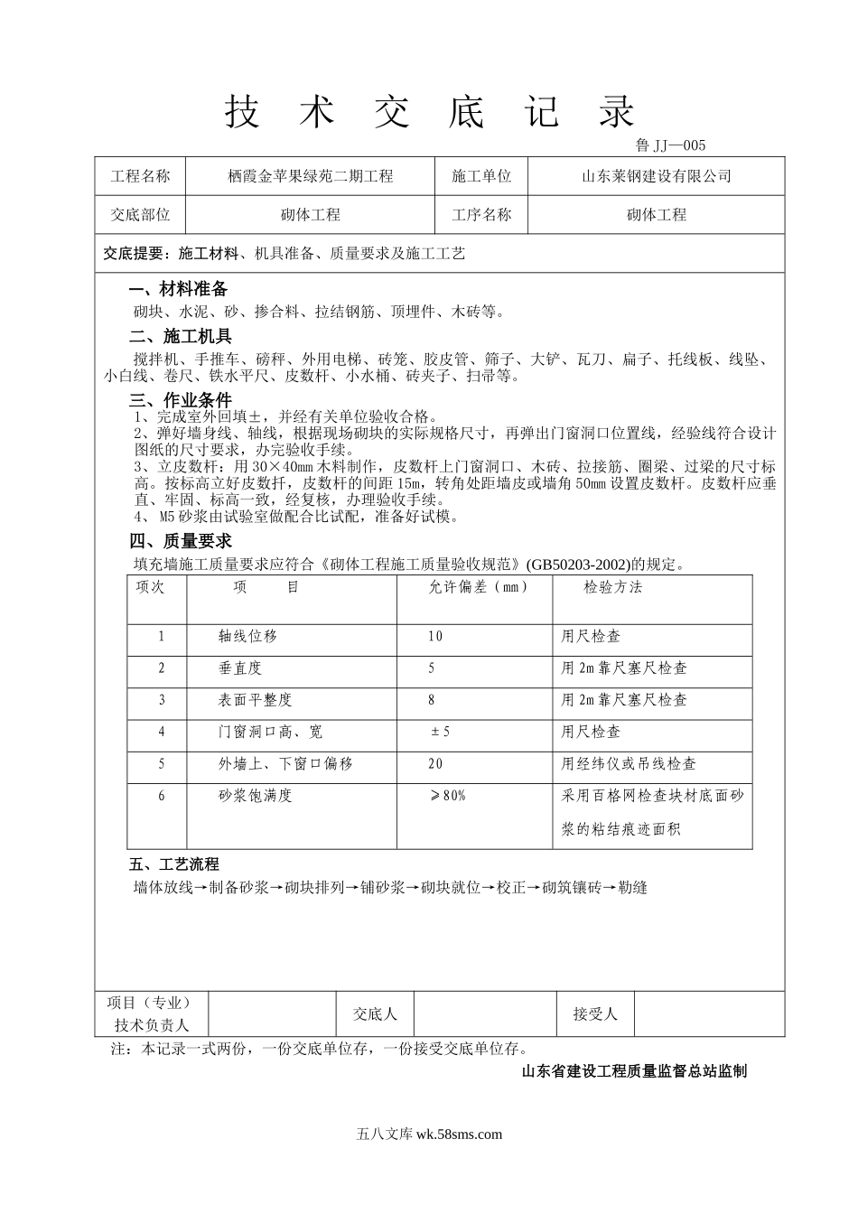 砌体工程技术交底6_第1页