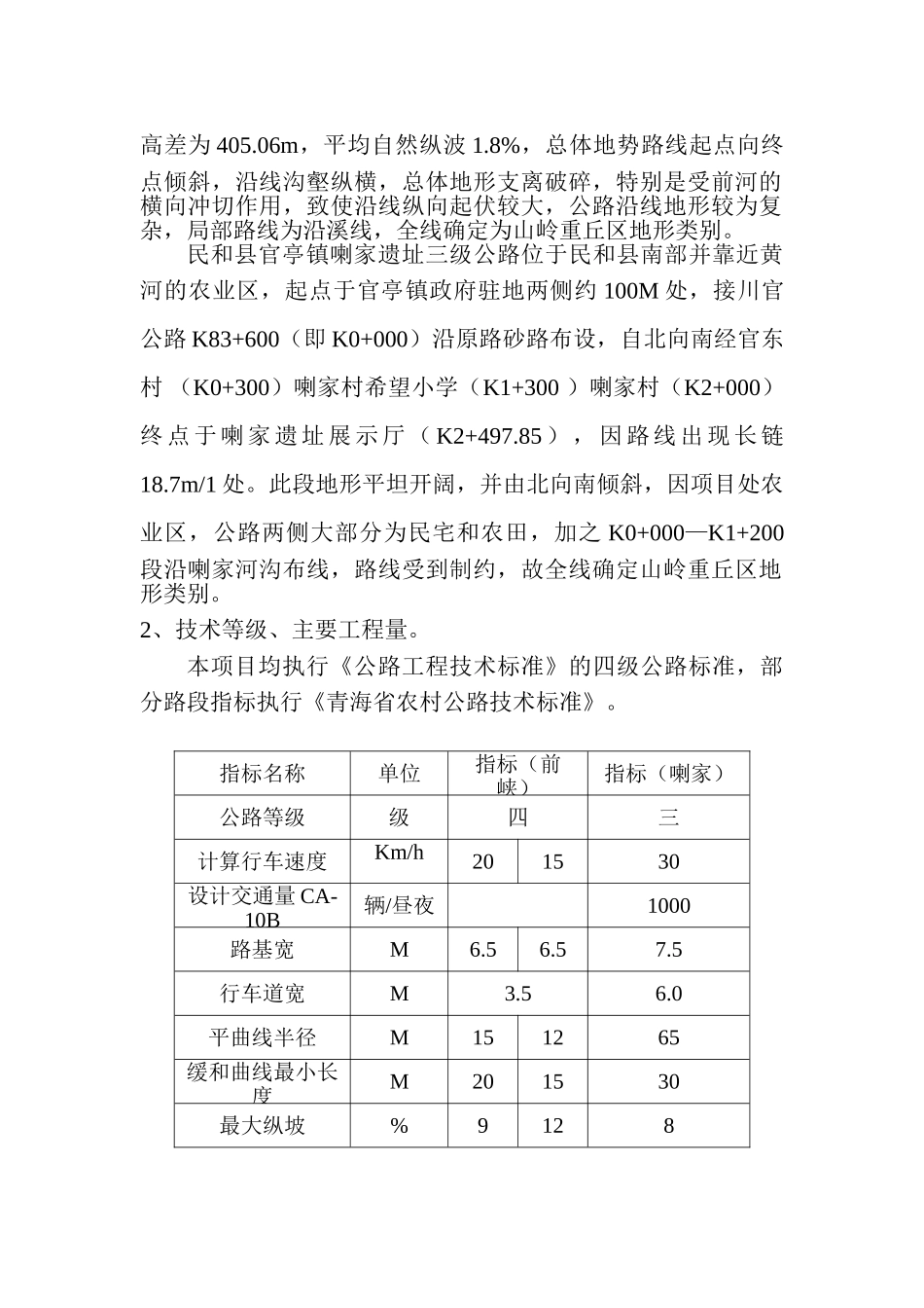 民和县官亭镇喇家遗址三级公路工程监理大纲_第2页