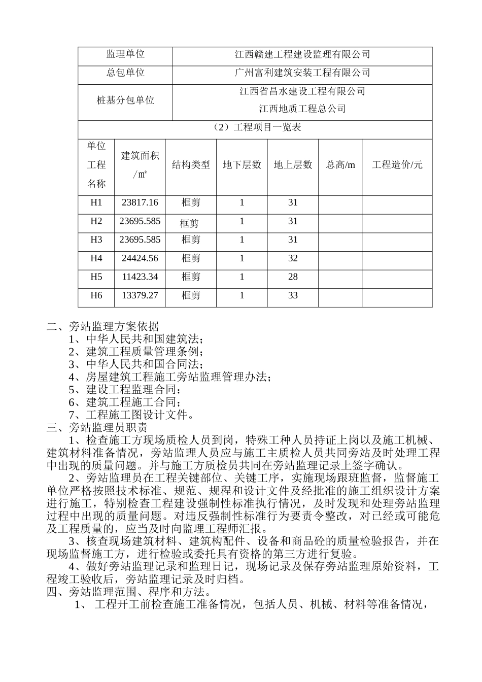 保利•东湾国际花园一期高层工程旁站监理方案_第2页