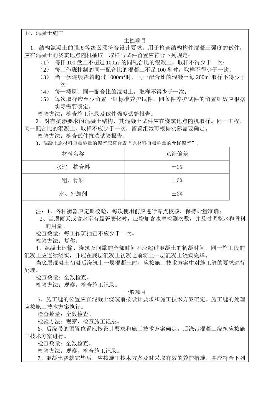 混凝土工程施工质量技术交底卡gg_第3页