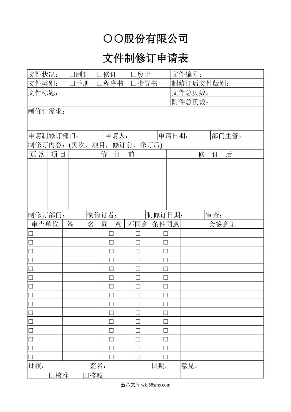 文件制修订申请表_第1页