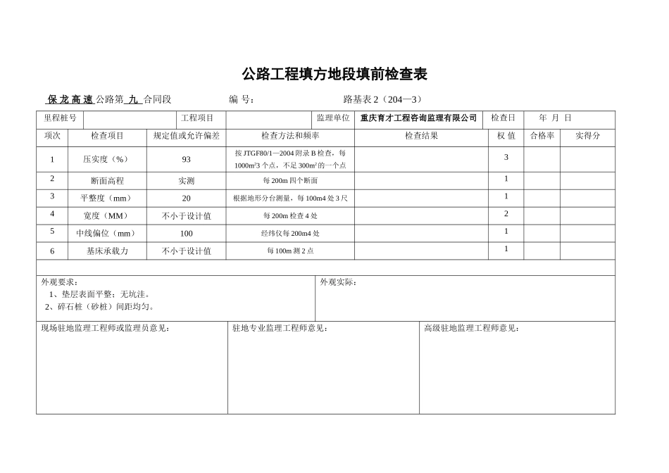 高速公路路基工程施工表格_第2页