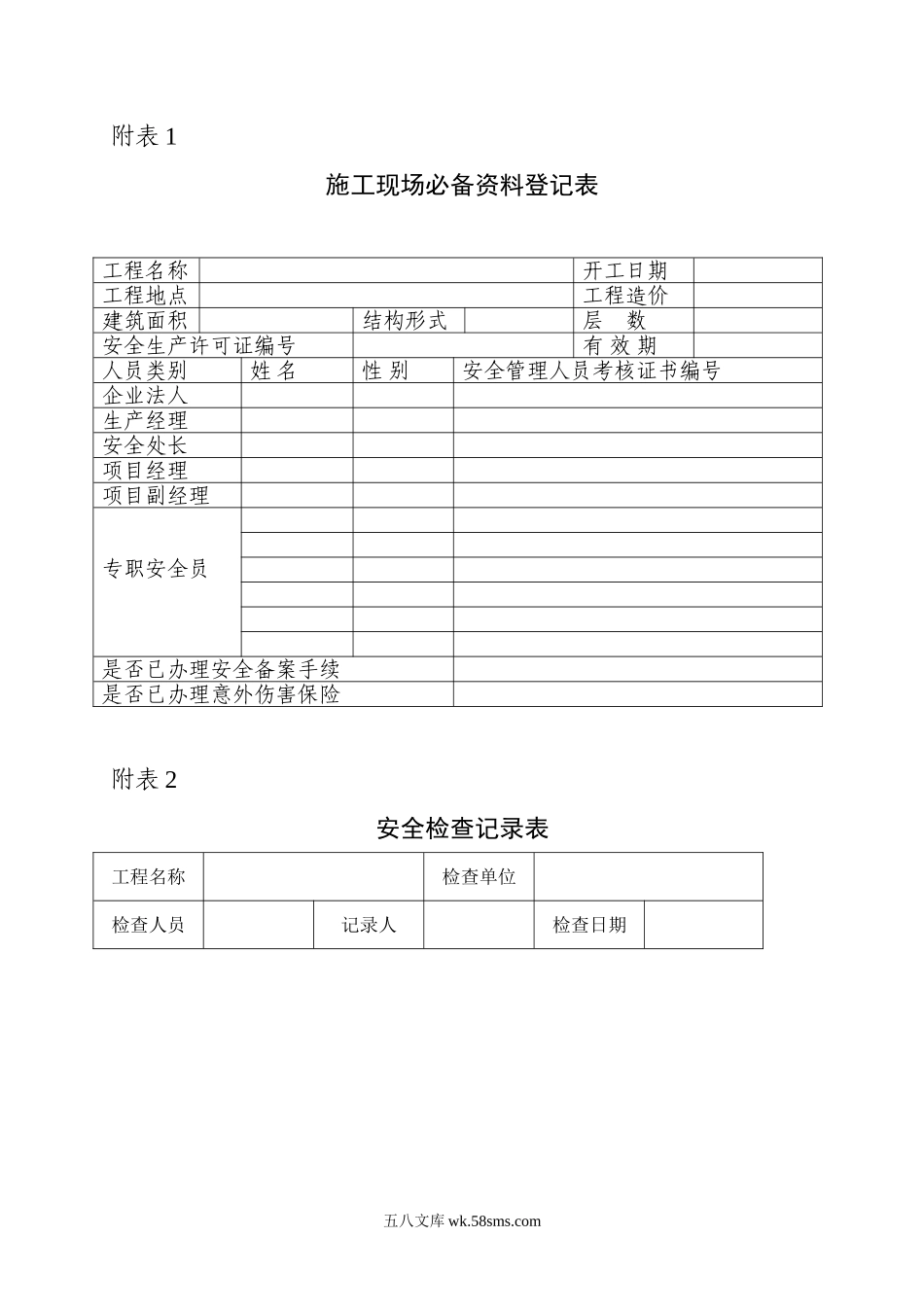 施工现场必备表格_第1页