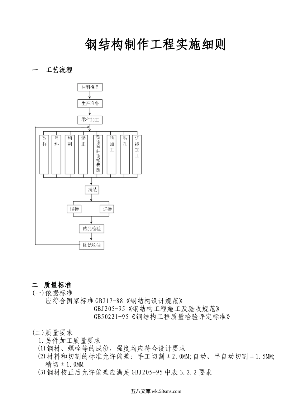 钢结构制作工程实施细则_第1页