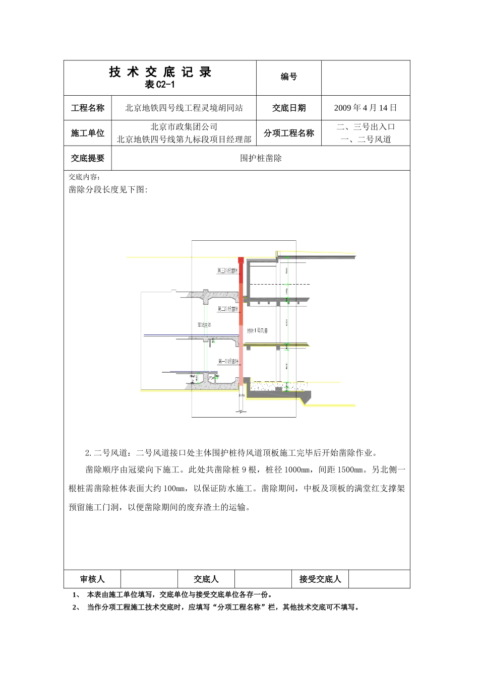 围护桩凿除工程技术交底_第2页