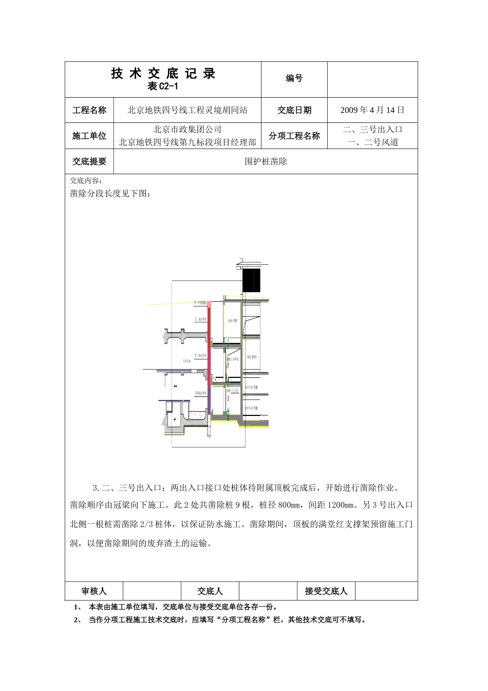 围护桩凿除工程技术交底_第3页