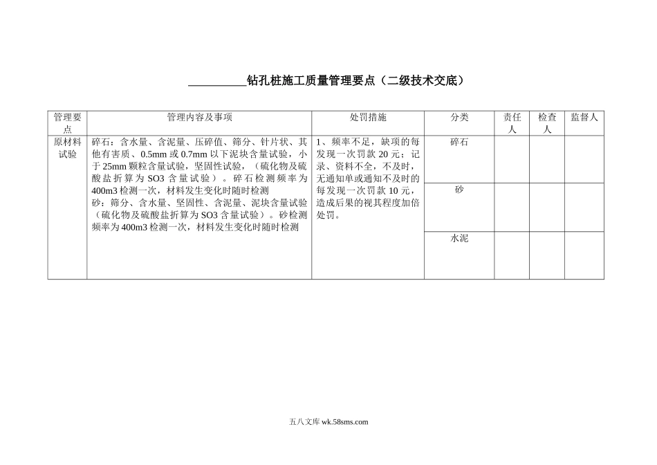 钻孔桩施工质量管理要点（二级技术交底）_第1页