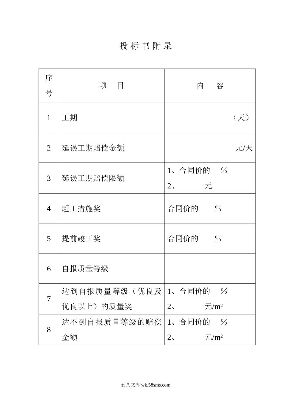 投 标 书 附 录_第1页