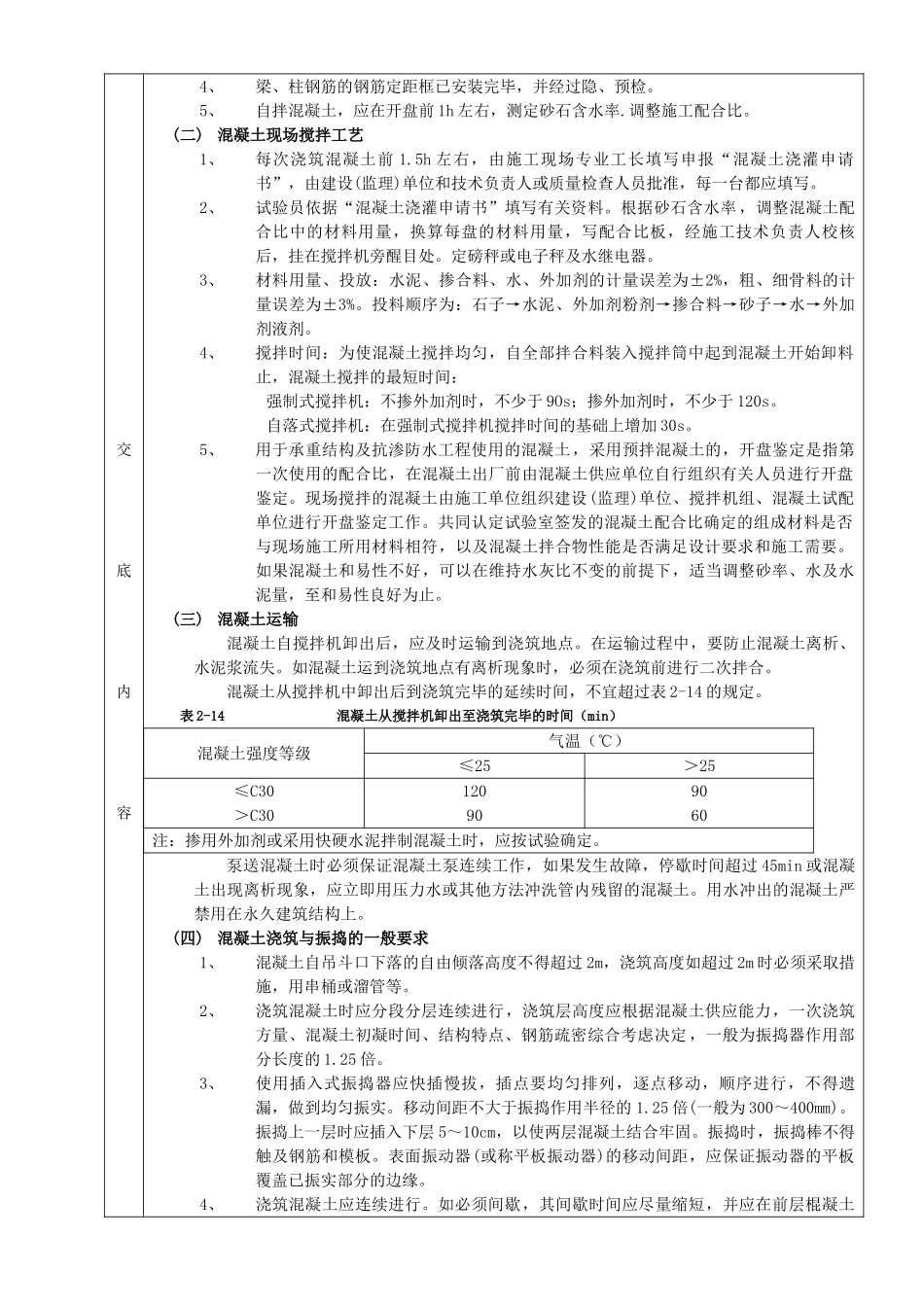 18框架结构混凝土浇筑工程_第2页