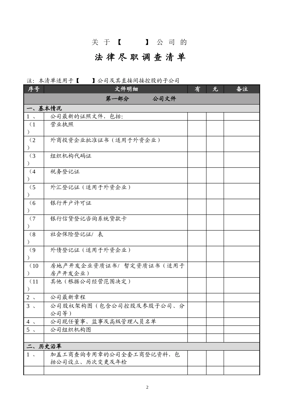 房地产项目收购法律尽职调查清单.doc_第3页