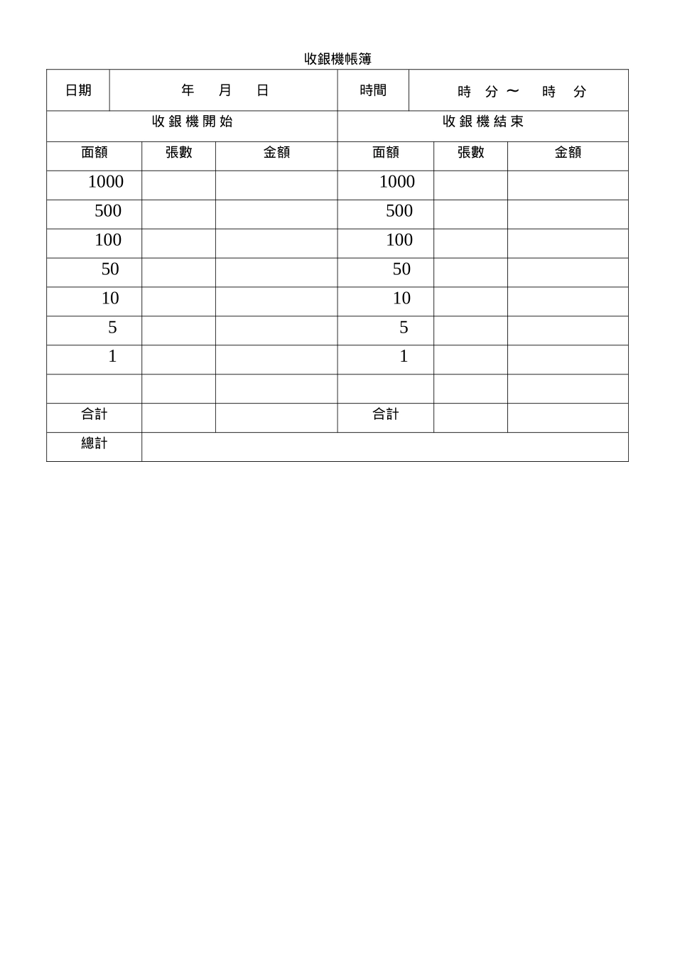 收銀機帳簿.doc_第1页