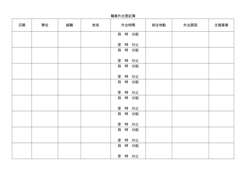 職員外出登記簿.doc_第1页