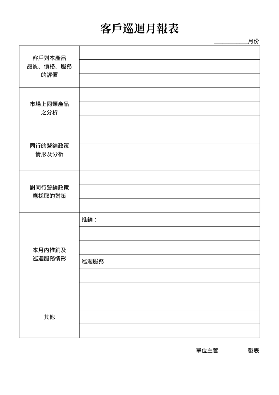 客戶巡迴月報表.doc_第1页