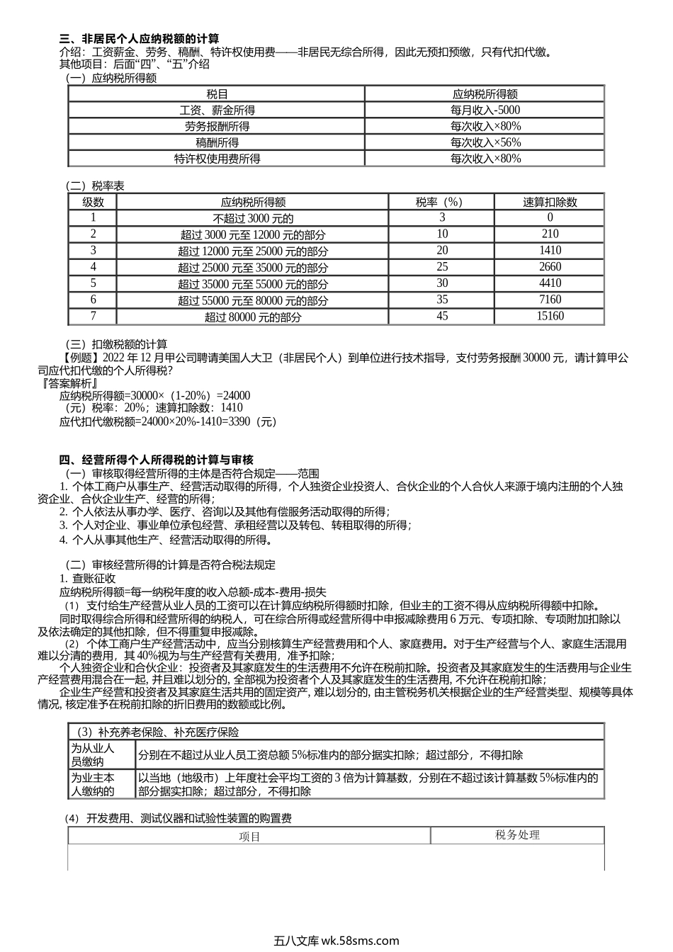 第0505讲　非居民个人应纳税额、经营所得、其他分类所得项目.docx_第1页