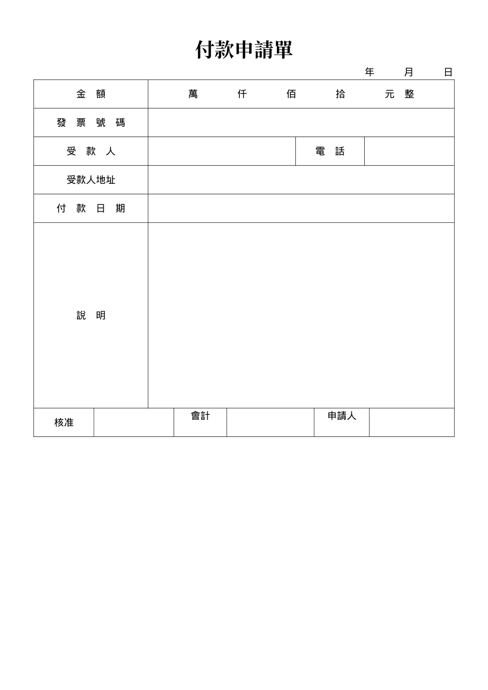 付款申請單.doc_第1页