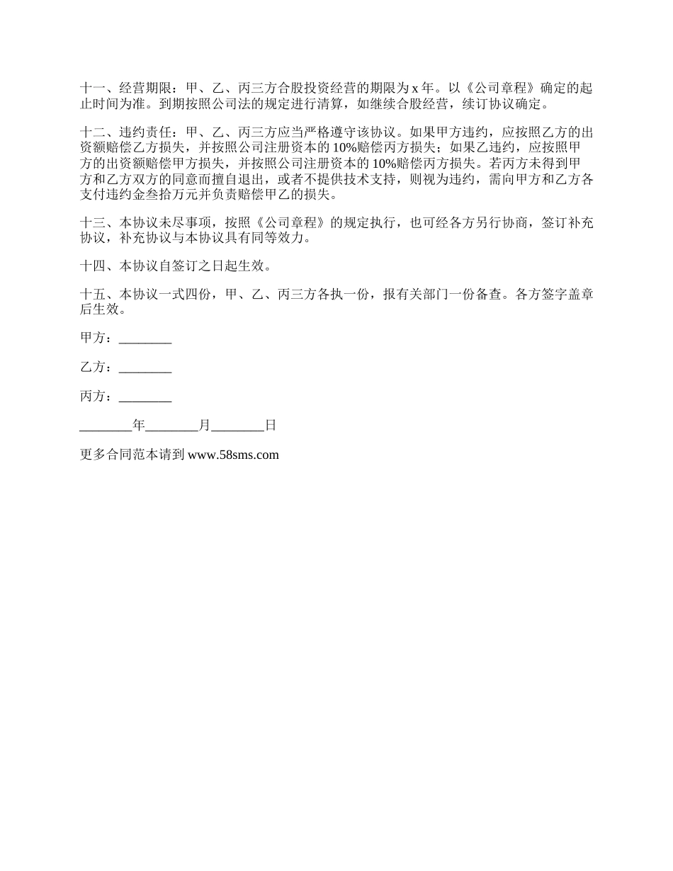 网络公司合股投资经营合同.docx_第2页