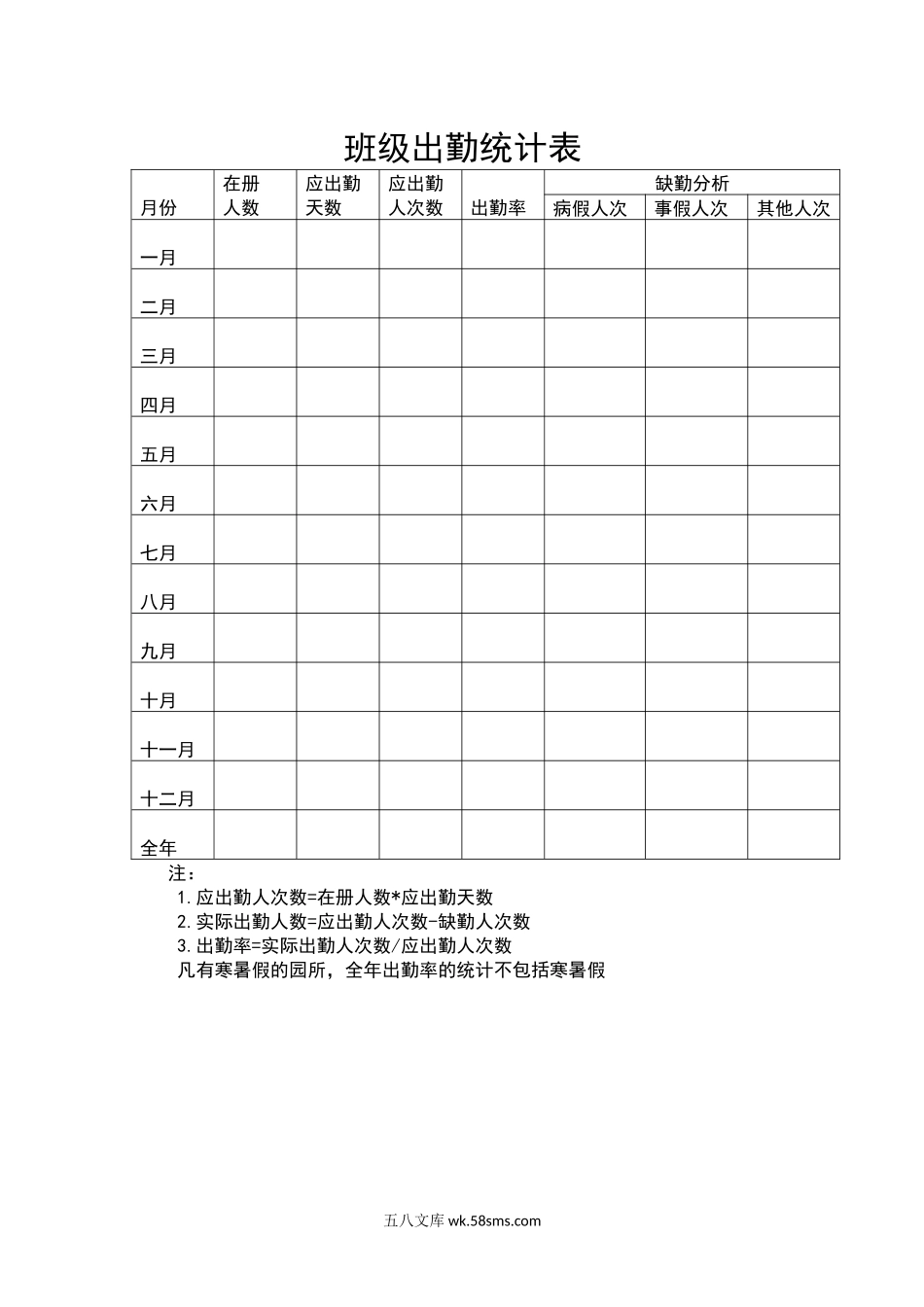 班级出勤统计表.docx_第1页