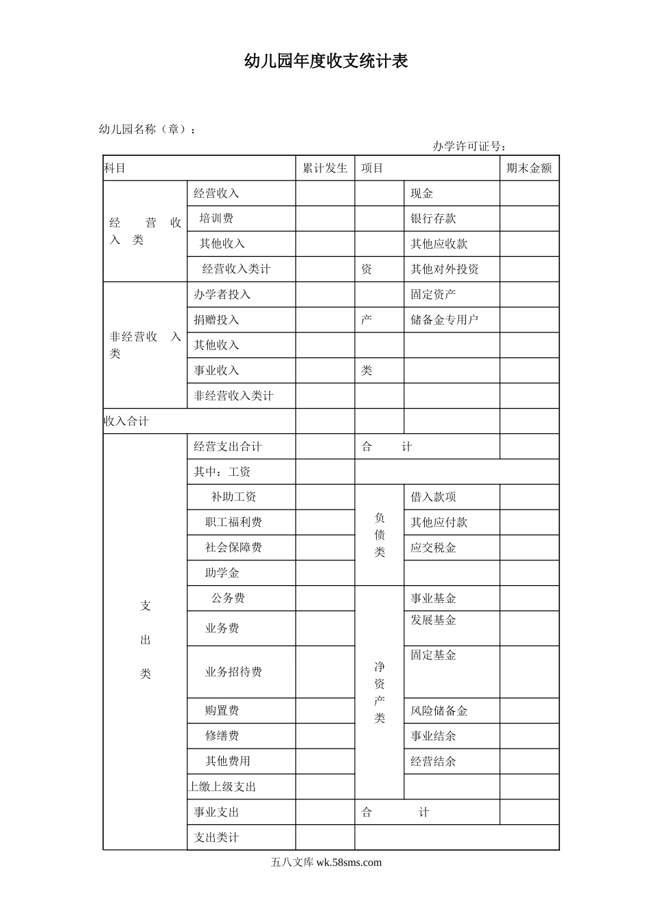 幼儿园6.年度收支统计表.doc_第1页