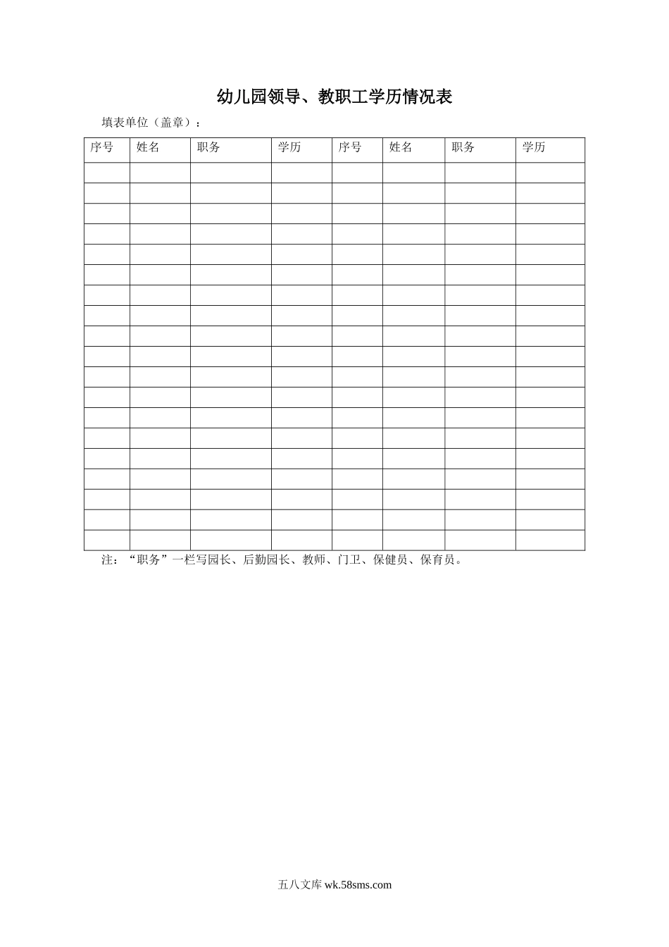 幼儿园11.领导、教职工学历情况表.doc_第1页