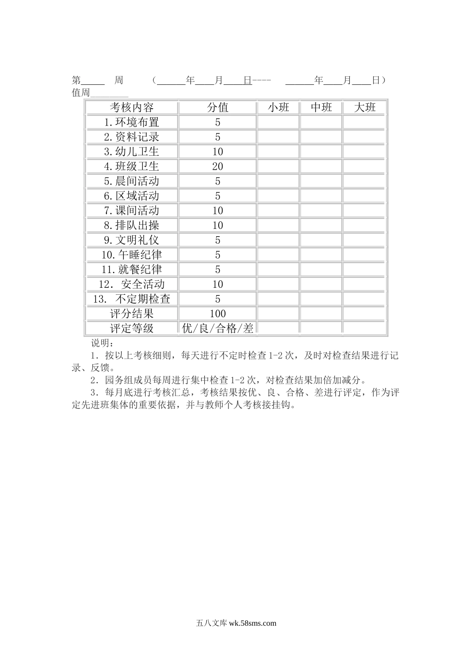 幼儿园20.幼儿园班级工作考核细则.doc_第2页