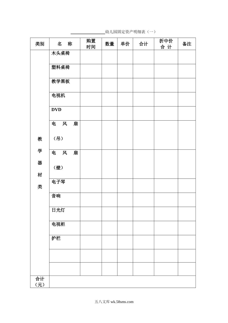 幼儿园25.幼儿园固定资产明细表.doc_第1页